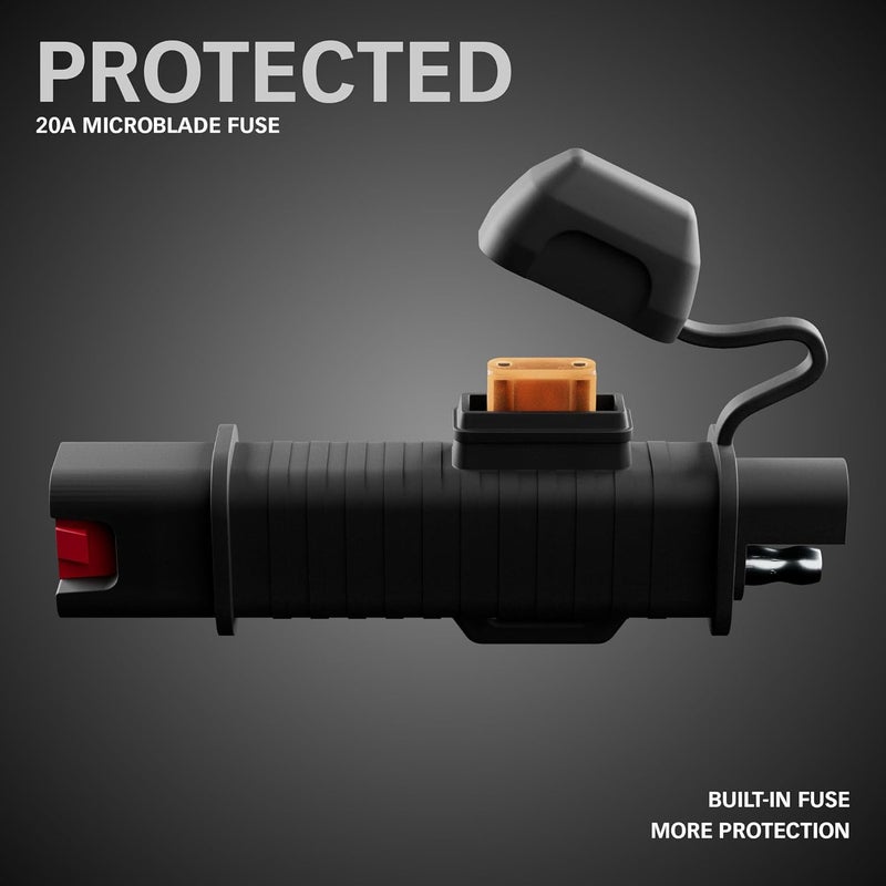 SafeAMP 3‑Pack X Connect to SAE Adapter with 20A Fuse Compatible with NOCO GENIUS1, GENIUS2, GENIUS5, GENIUS10, G3500, G7200 - Image 3